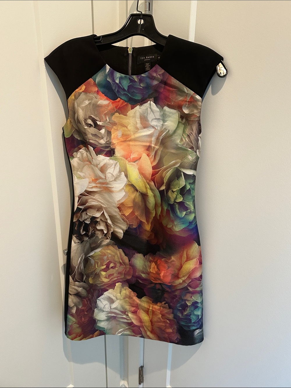 Ted Baker Floral Multicolor Cap-Sleeve Dress 0